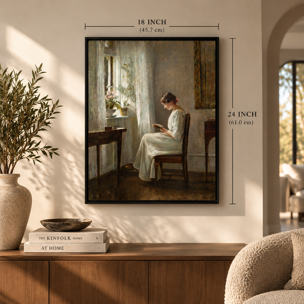 Woman Reading — Vintage-Inspired Fine Art Wall Painting